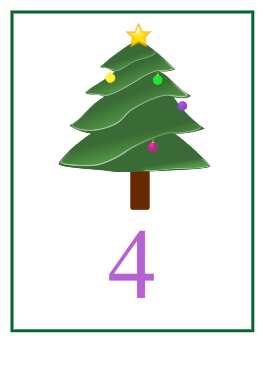 Christmas Tree Number 4 Template Printable pdf