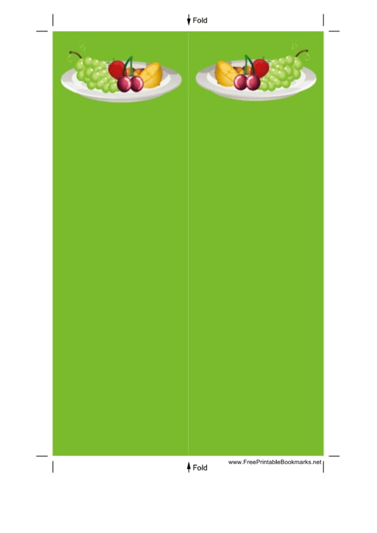 Green Fruit Bookmark Printable pdf
