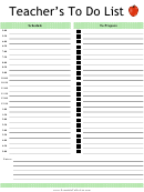 Teacher's To Do List Template With Schedule