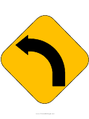 Left Curve Sign Template