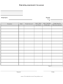 Reimbursement Invoice Template Printable pdf
