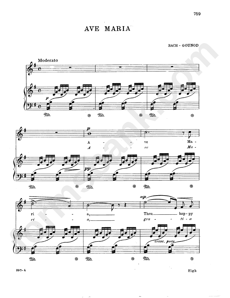 Ave Maria - Bach (Sheet Music)