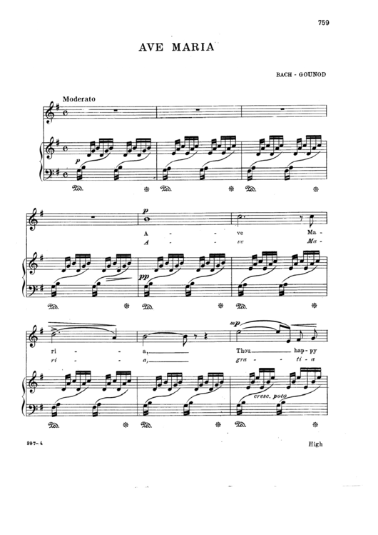 Ave Maria - Bach (Sheet Music) Printable pdf