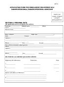 Application Form For Enrollment/enlistment As A Paraprofessional/paraprofessional Assistant
