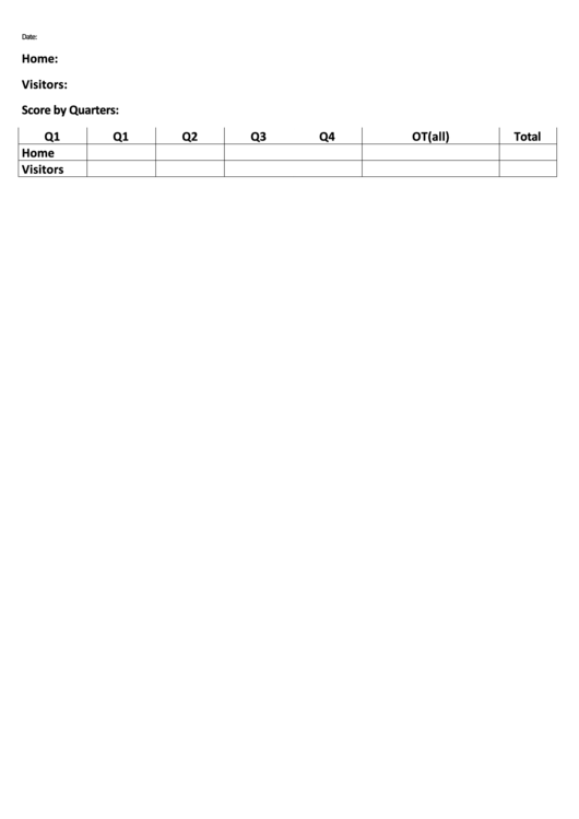 Game Day Stat Sheets Printable pdf
