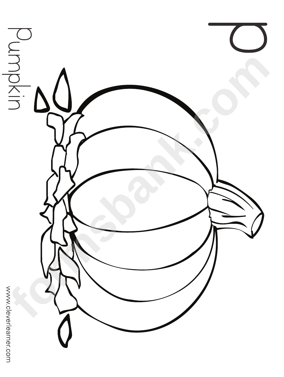 P Is For Pumpkin Coloring Sheet