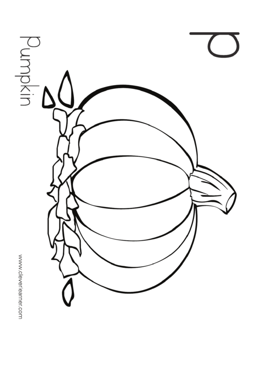 P Is For Pumpkin Coloring Sheet Printable pdf