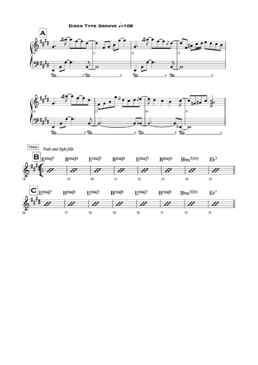 John Legend Pda Excerpt - Disco Type Groove Printable pdf