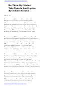 Be Thou My Vision (tab Chords And Lyrics By Alison Krauss)
