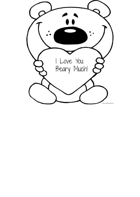 I Love You Beary Much Coloring Sheet printable pdf download