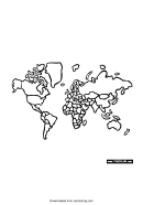 Globe Map Coloring Sheet