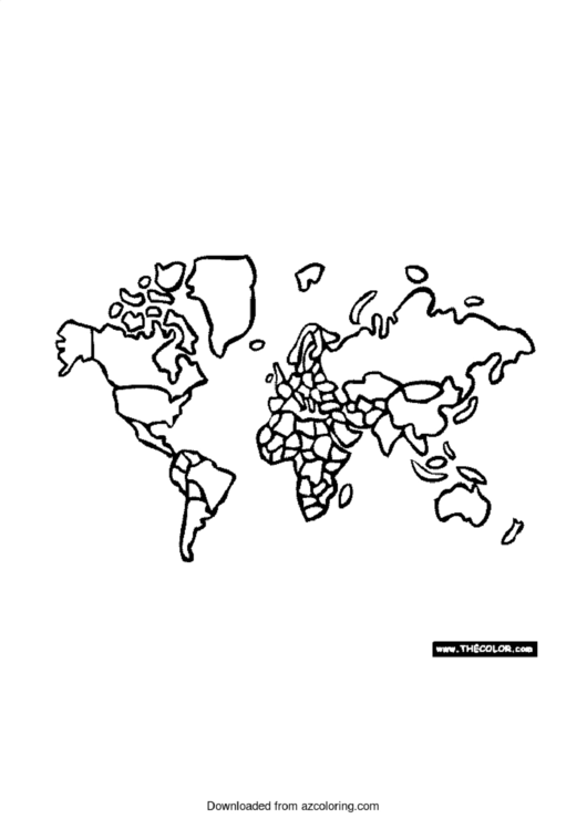 Globe Map Coloring Sheet Printable pdf