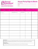 House Party Sign In Sheet Template