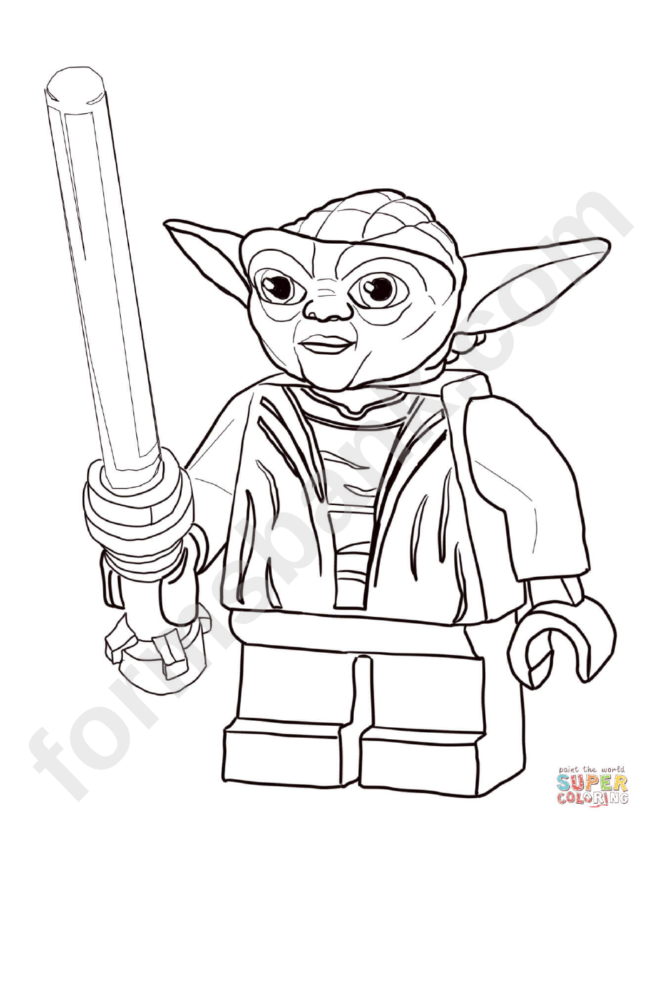 Lego Star Wars - Master Yoda Coloring Page printable pdf ...