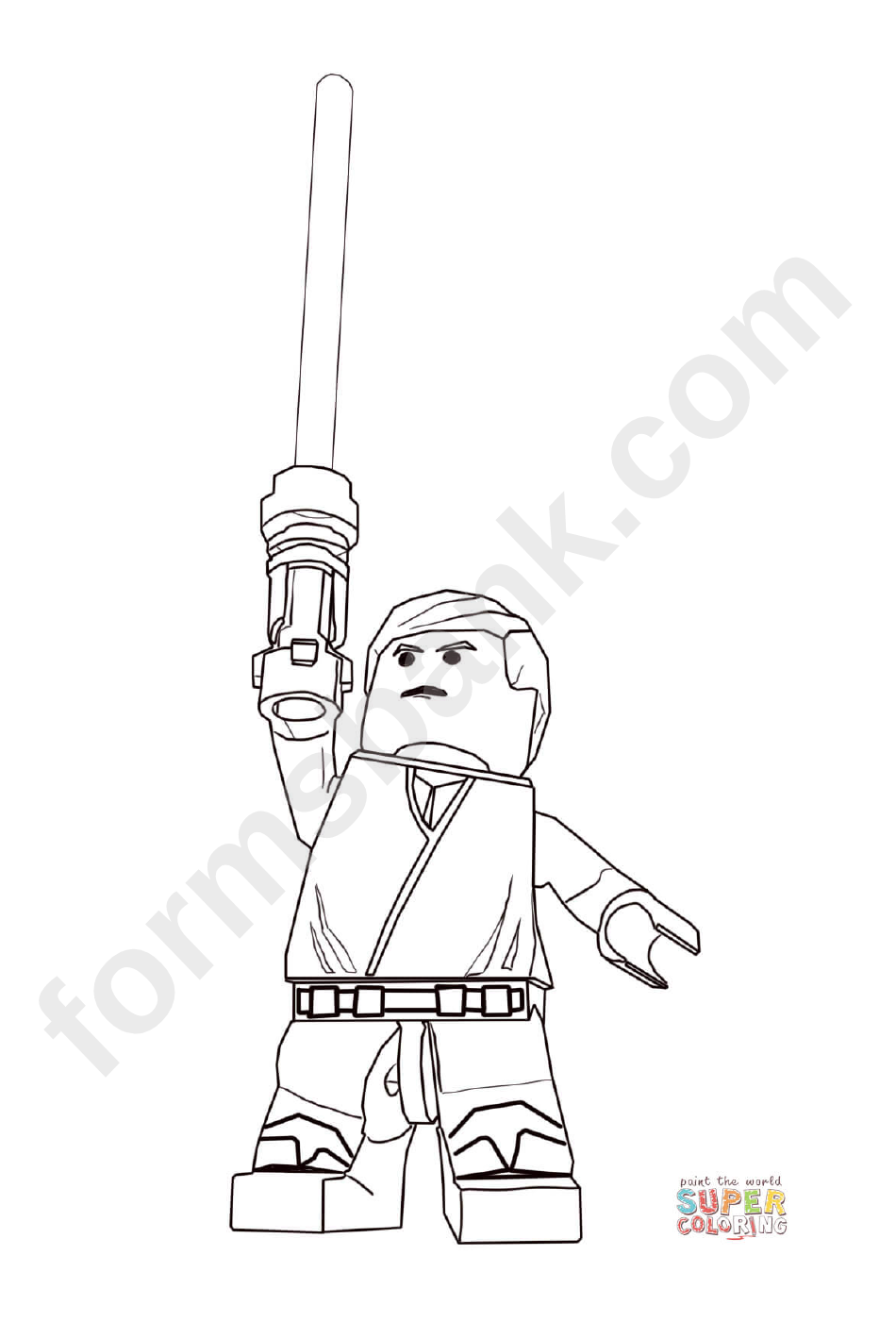 Lego Star Wars - Luke Skywalker Coloring Page