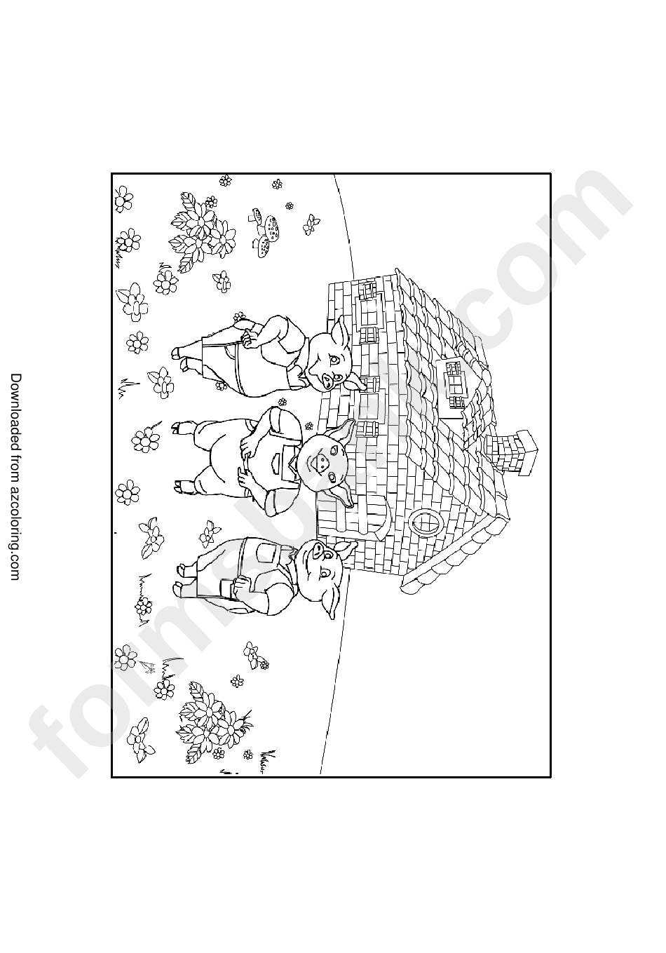 Three Little Pigs Coloring Sheet
