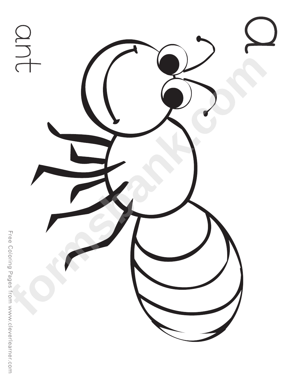 A Is For Ant Coloring Sheet