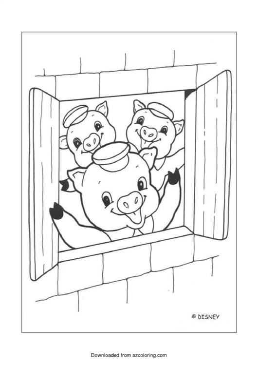 Three Little Pigs Coloring Sheet Printable pdf