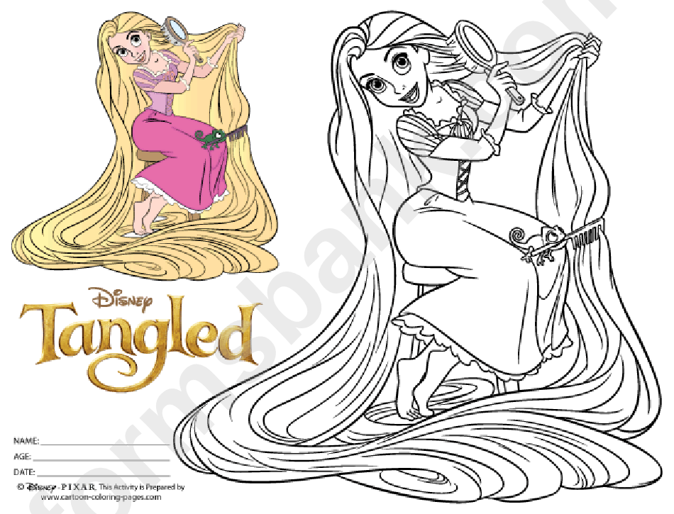 Rapunzel Coloring Sheet - Cartoon Coloring Pages