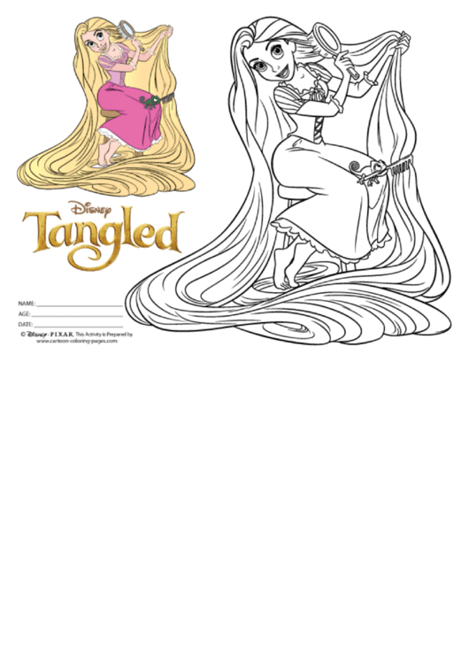 Rapunzel Coloring Sheet - Cartoon Coloring Pages printable pdf download
