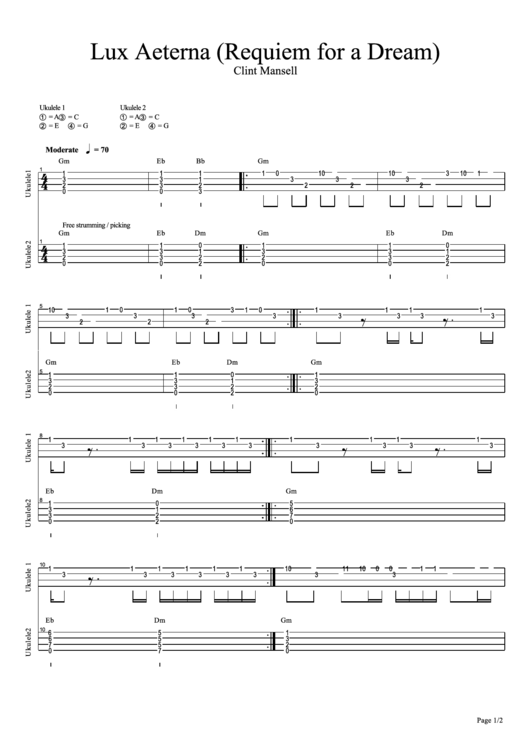 Lux Aeterna (Requiem For A Dream) Clint Mansell Printable pdf