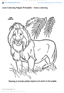 Lion Coloring Page Template