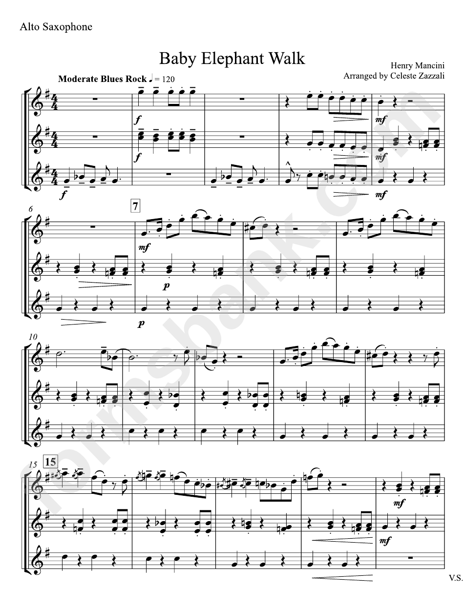 Baby Elephant Walk - Henry Mancini - Alto Saxophone