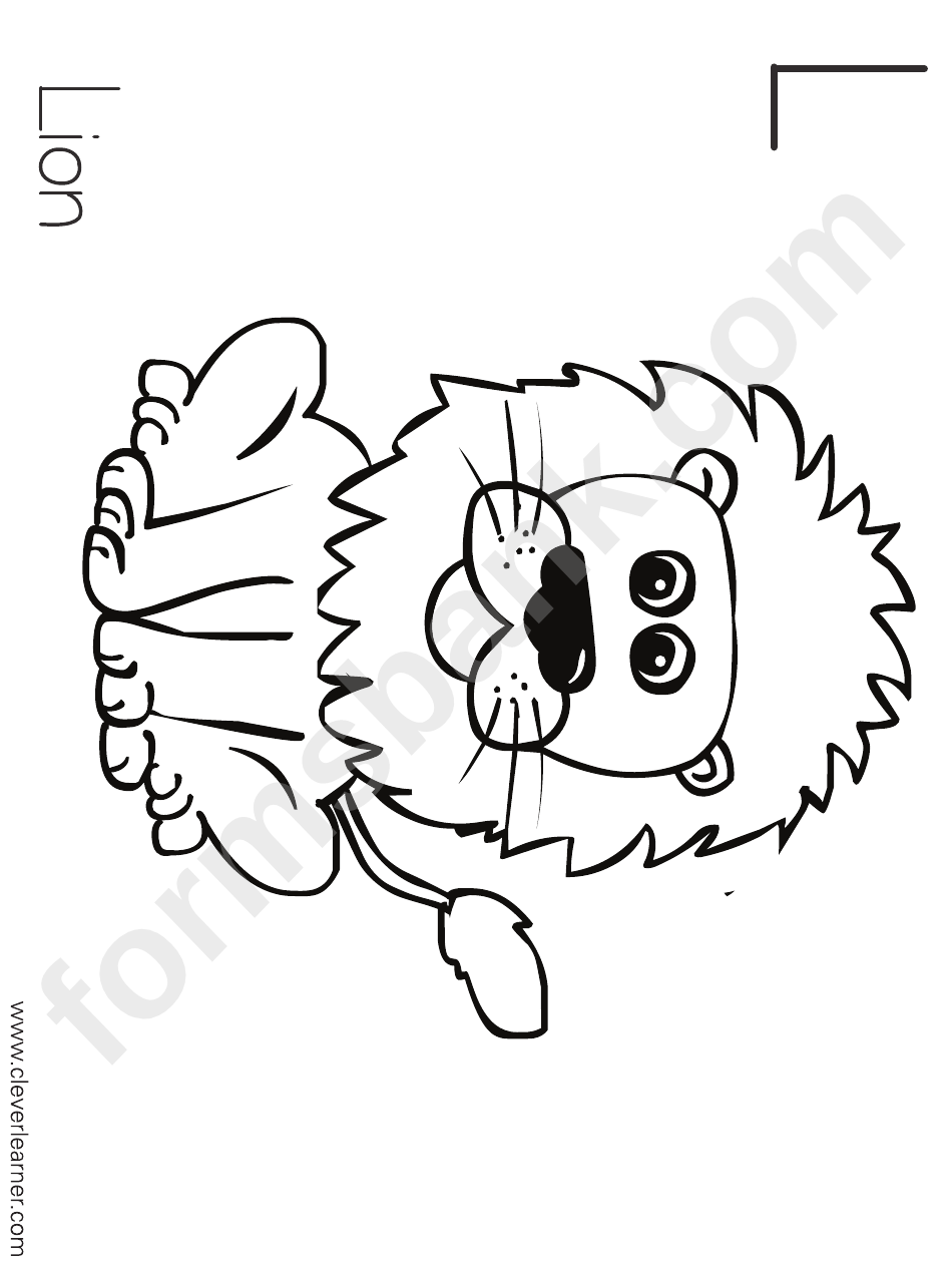 L Is For Lion Coloring Sheet