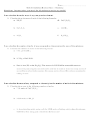 Mole Calculations Review Sheet - Chemistry
