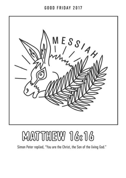 Bible Coloring Sheet - Matthew 16:16 Printable pdf