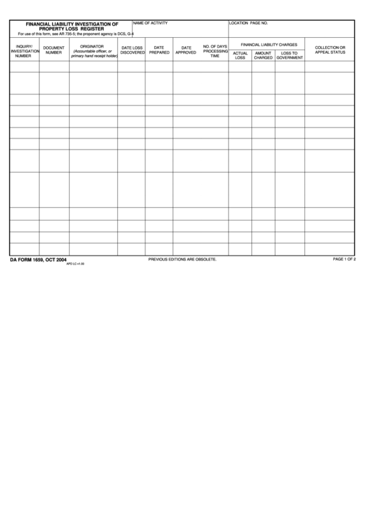 Da Form 1659 Fillable Printable Forms Free Online