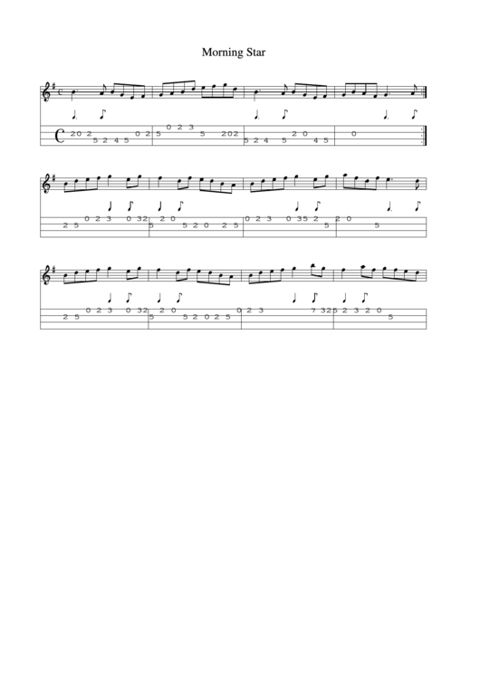 Morning Star (Sheet Music) Printable pdf