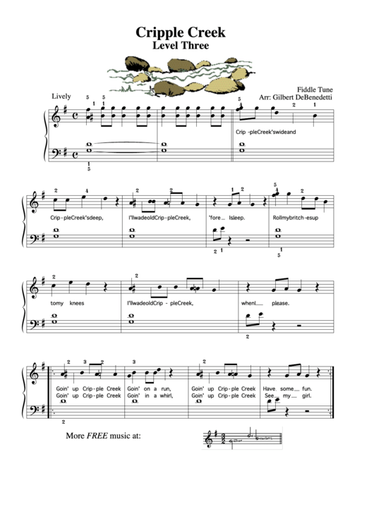 Gilbert Debenedetti - Cripple Creek (Level Three) Fiddle Sheet Music Printable pdf