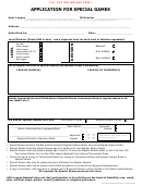 Application For Special Games - Little League