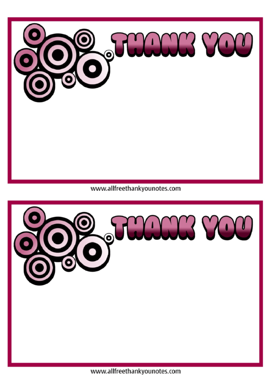 Thank You Note Template Printable pdf