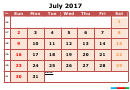 July 2017 Calendar Template