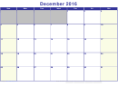 December - 2016 Calendar Template