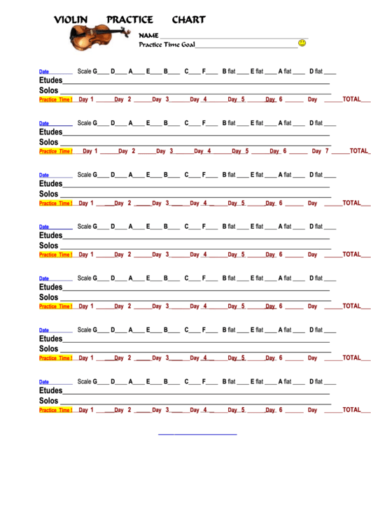 Violin Practice Chart