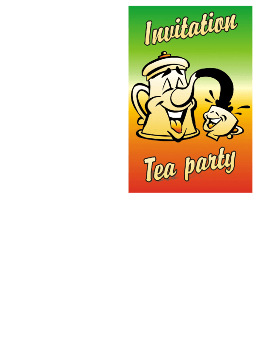 Tea Party Invitation Template Printable pdf