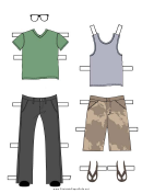 Boy Paper Doll Outfits Jeans Shorts