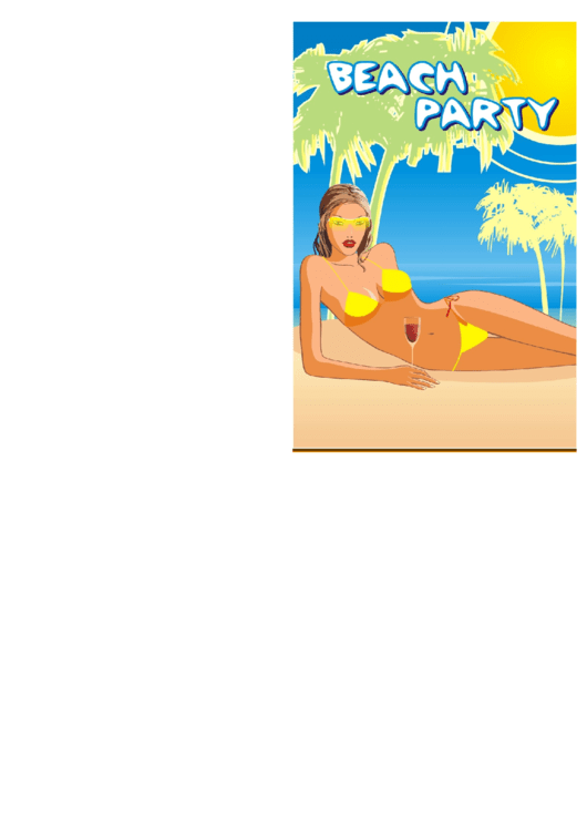 Beach Party Invitation Template Printable pdf