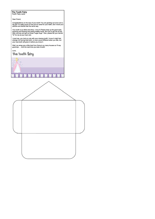 Tooth Fairy Letter Template With Envelope Printable pdf