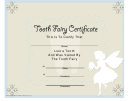 Tooth Fairy Certificate Template - Lost Tooth