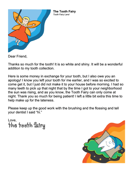 Looking for a Tooth Fairy Letter Template? 