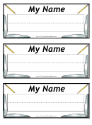 Desk Name Plate Template