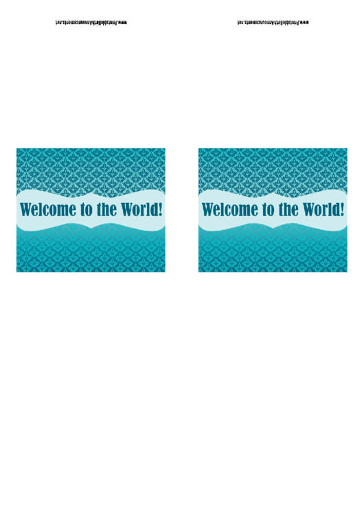 Welcome To The World! - Boy Birth Announcement Template Printable pdf