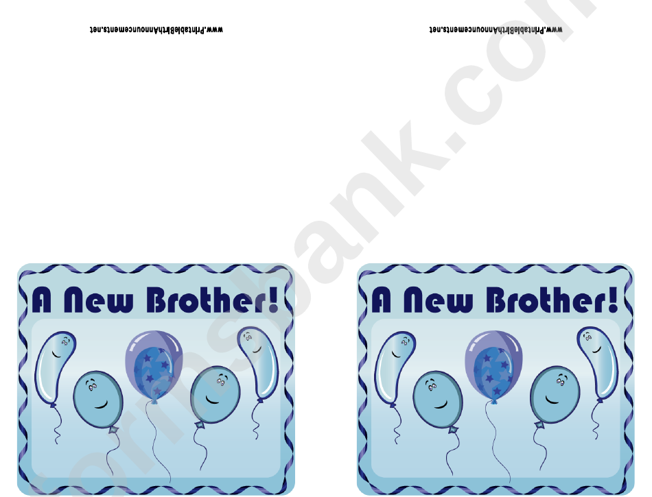 A New Brother! - Boy Birth Announcement Template