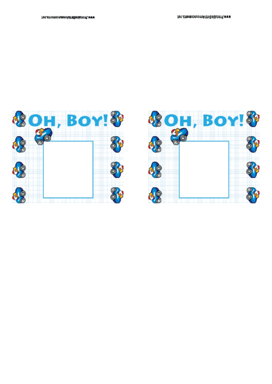 Oh, Boy! - Boy Birth Announcement Template Printable pdf