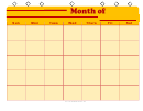 Yellow And Red Monthly Calendar Template