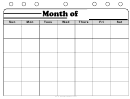 Black And White Monthly Calendar Template